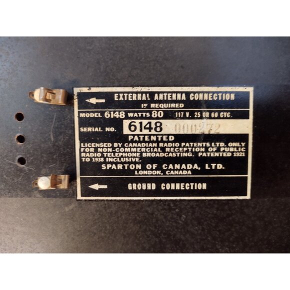 Sparton 6148 Viso-Glo AM/SW Tube Radio (1946) Expert Restored, Green Tuning Eye - Picture 8 of 16